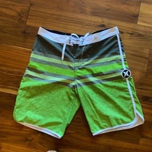 Hurley green board short.